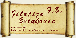 Filotije Belaković vizit kartica
